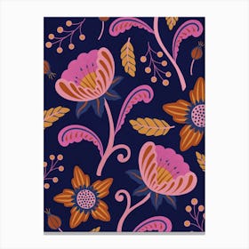 Floral Pattern purple Canvas Print
