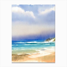 Coolum Beach 2, Australia Watercolour Canvas Print