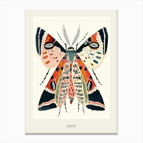 Colourful Insect Illustration Moth 22 Poster Canvas Print