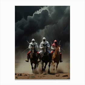 Three Muslims On Horseback Canvas Print