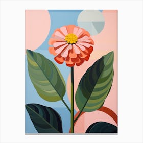 Zinnia 3 Hilma Af Klint Inspired Pastel Flower Painting Canvas Print