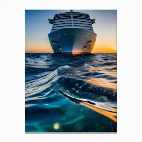 Cruise Ship At Sunset Canvas Print