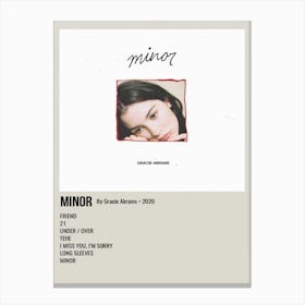 Minor By Gracie Abrams 2020 Poster Canvas Print