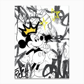 Mickey king street art Canvas Print
