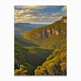 Blue Mountains National Park Australia Vintage Poster Canvas Print