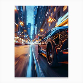 Ford Mustang At Night 1 Canvas Print