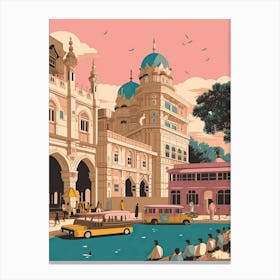 Hyderabad India Travel Illustration 1 Canvas Print