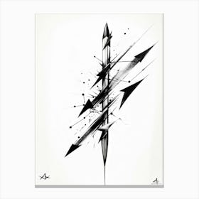 A Conceptual Digital Painting Showcasing A Grunge Infused Collection Of Hand Drawn Vector Arrows In (1) 2 Canvas Print