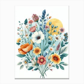 Watercolor Flowers 6 Canvas Print