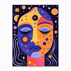 Zodiac Face Illustration 3 Canvas Print