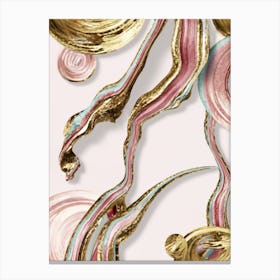 Gold And Pink Swirls Canvas Print