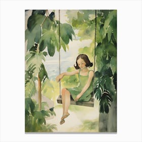 Girl On A Swing 1 Canvas Print