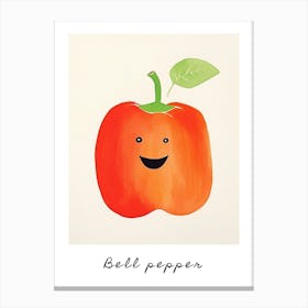 Friendly Kids Bell Pepper 3 Poster Canvas Print