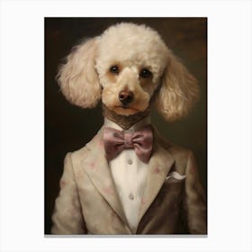 Victorian Animal Portrait, Dressed Animal Prints, Royal Poodle Poster, Pet Portrait Painting, Altered Art Print, Renaissance Animal Portrait Canvas Print