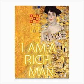 I am a rich man vintage altered art Canvas Print