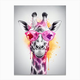 Giraffe In Sunglasses Canvas Print