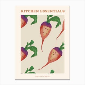 Root Vegetables Pattern Poster 1 Canvas Print