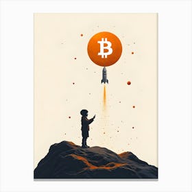 Bitcoin Rocket 3 Canvas Print