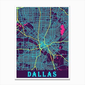 Dallas Map Poster 1 Canvas Print