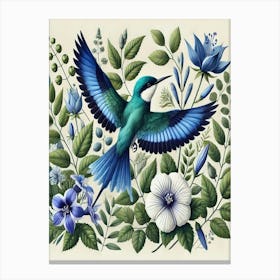 Blue Hummingbird Canvas Print