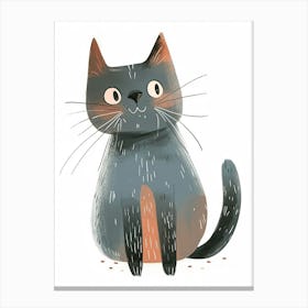 Chartreux Cat Clipart Illustration 2 Canvas Print