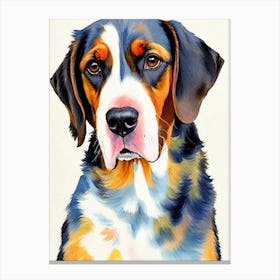 Bluetick Coonhound 2 Watercolour dog Canvas Print