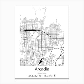 Arcadia,United States Minimalist Map Canvas Print