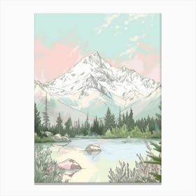 Mount Greylock Usa Color Line Drawing (3) Canvas Print