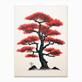 Bonsai Tree 5 Vintage Poster Canvas Print