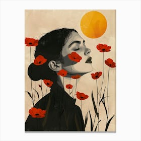 woman with Poppies Canvas Print