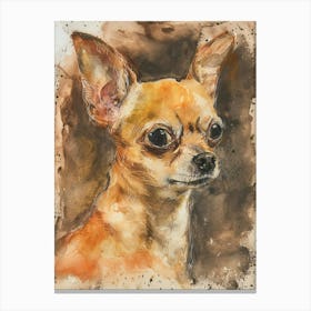Chihuahua Watercolor Painting 2 Canvas Print