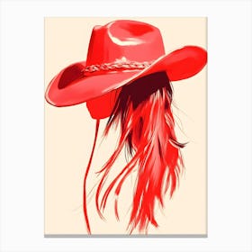 Red Cowboy Hat Canvas Print