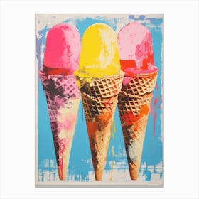 Pop Art Colourful Ice Cream Inspired 1 Canvas Print
