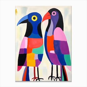 Colourful Kids Animal Art Raven 1 Canvas Print