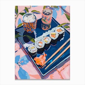 Sushi And Chopsticks Canvas Print