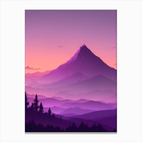 Misty Mountains Vertical Composition In Purple Tone 48 Canvas Print