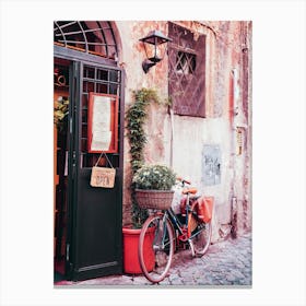 Vintage Bike In Rome, Italy Canvas Print