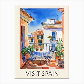 Visit Spain 3 Travel Poster Canvas Print