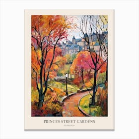 Autumn City Park Painting Princes Street Gardens Edinburgh 2 Poster Canvas Print