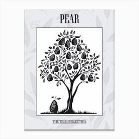 Pear Tree Simple Geometric Nature Stencil 1 Poster Canvas Print