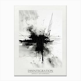 Disintegration Abstract Black And White 7 Poster Canvas Print