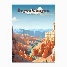 Bryce Canyon National Park Vintage Modern Travel Illustration Canvas Print