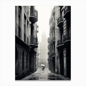 Barcelona, Spain, Black And White Analogue Photography 2 Canvas Print
