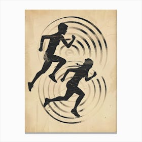 Running Silhouettes Canvas Print