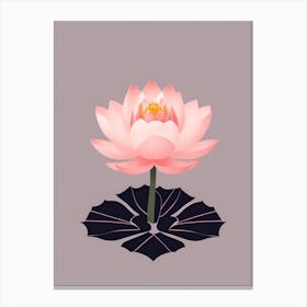 A Pink Lotus In Minimalist Style Vertical Composition 61 Canvas Print