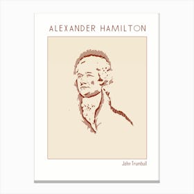 Line Art Minimalist – Alexander Hamilton – John Trumbull – Classic Painting 1 Canvas Print