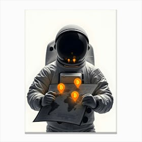 Astronaut Holding A Map Canvas Print