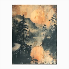 Antique Chinese Landscape Painting Art 3 Canvas Print