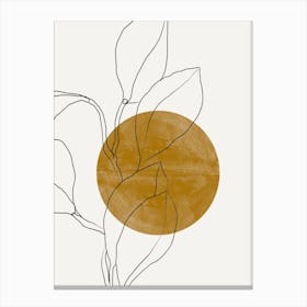 Golden Sun And Leaf Canvas Print
