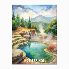 Hot Springs National Park Watercolor Painting Canvas Print